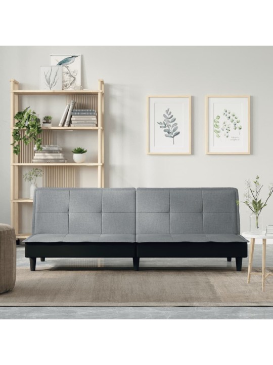 Rozkládací pohovka světle šedá textil