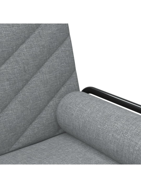 Rozkládací pohovka s područkami světle šedá textil