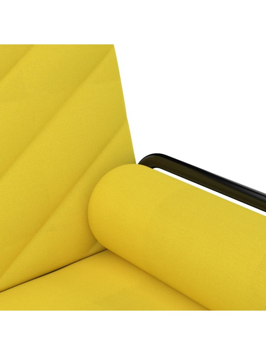Rozkládací pohovka s područkami světle žlutá textil