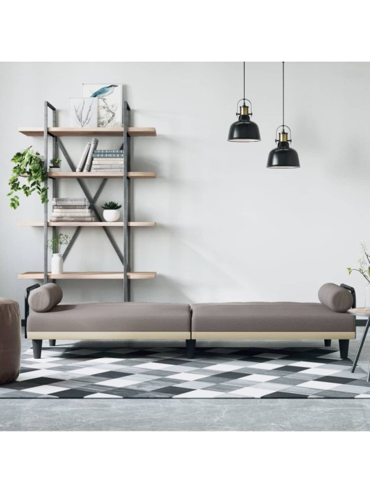 Rozkládací pohovka s područkami taupe textil