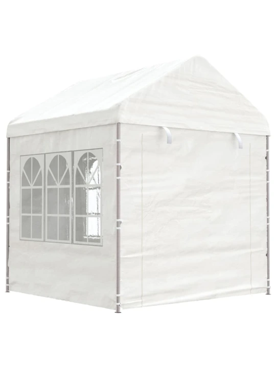 Altán se střechou bílý 2,28 x 2,23 x 2,69 m polyethylen
