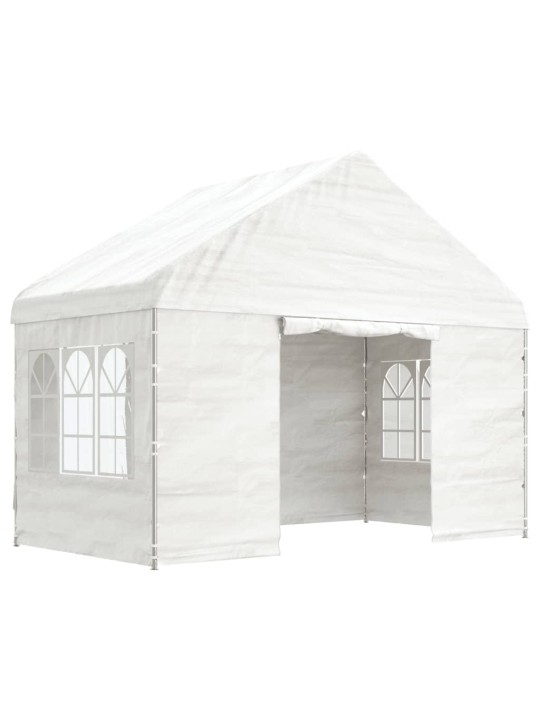 Altán se střechou bílý 4,08 x 2,23 x 3,22 m polyethylen