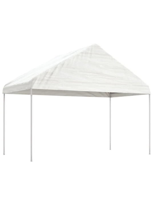 Altán se střechou bílý 4,08 x 2,23 x 3,22 m polyethylen