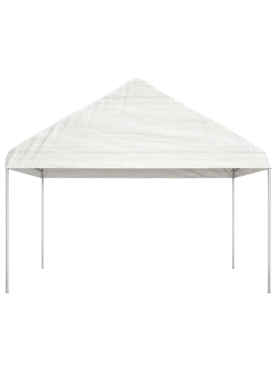 Altán se střechou bílý 4,08 x 2,23 x 3,22 m polyethylen