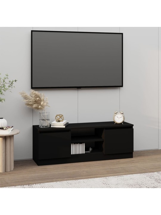 TV skříňka s dvířky černá 102 x 30 x 36 cm