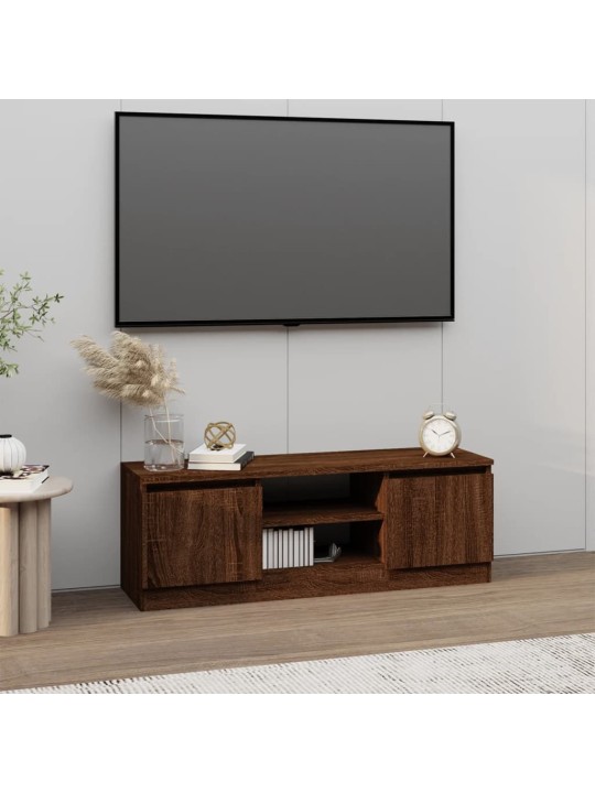 TV skříňka s dvířky hnědý dub 102 x 30 x 36 cm