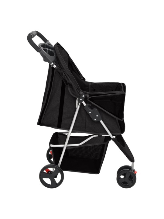 Skládací kočárek pro psa černý 80x46x98 cm oxfordská tkanina