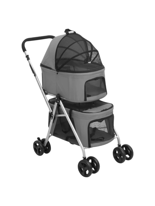 2patrový skládací kočárek pro psa šedý 83 x 48 x 97 cm oxford