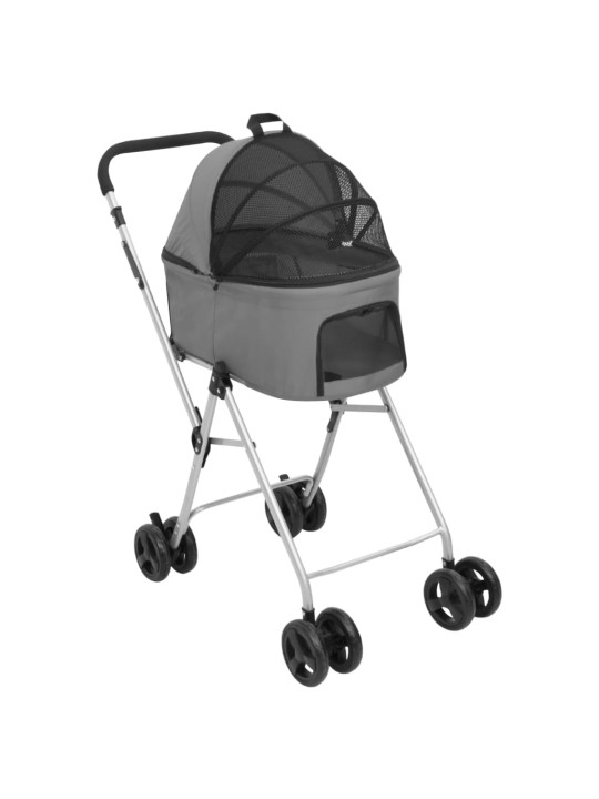 2patrový skládací kočárek pro psa šedý 83 x 48 x 97 cm oxford