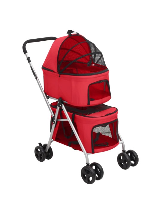 2patrový skládací kočárek pro psa červený 83x48x97 cm oxford