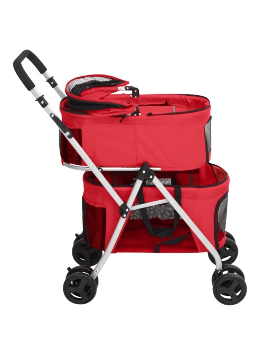 2patrový skládací kočárek pro psa červený 83x48x97 cm oxford