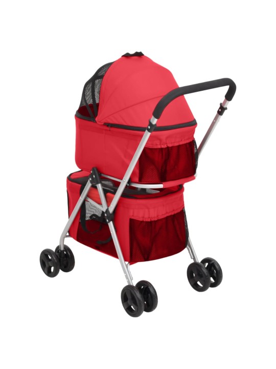 2patrový skládací kočárek pro psa červený 83x48x97 cm oxford