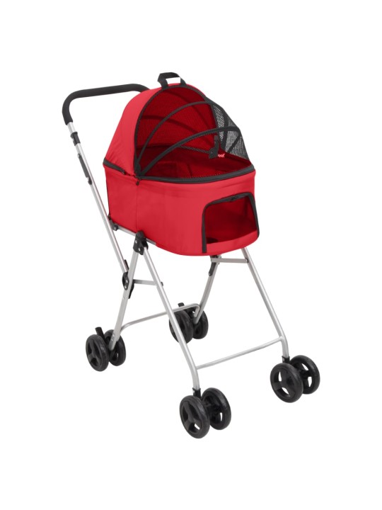 2patrový skládací kočárek pro psa červený 83x48x97 cm oxford