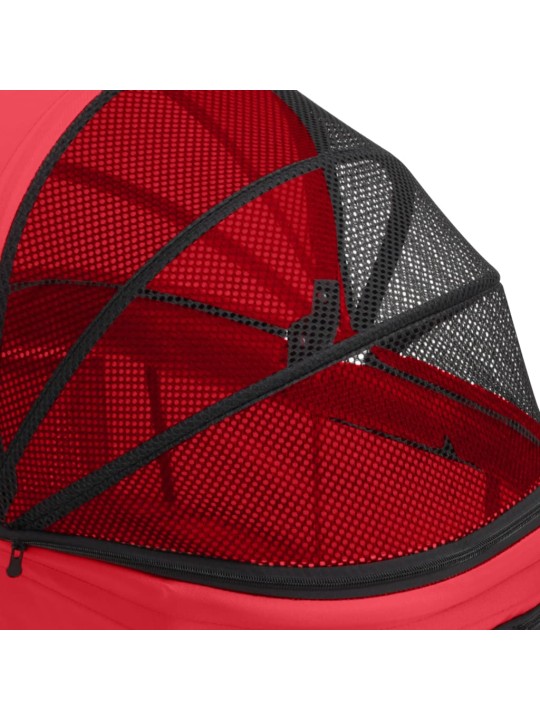 2patrový skládací kočárek pro psa červený 83x48x97 cm oxford