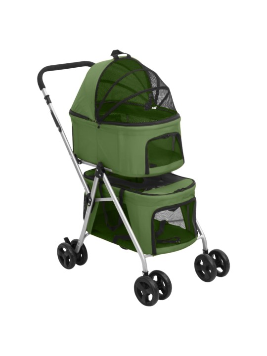 2patrový skládací kočárek pro psa zelený 83 x 48 x 97 cm oxford