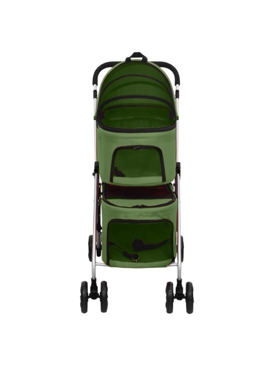 2patrový skládací kočárek pro psa zelený 83 x 48 x 97 cm oxford