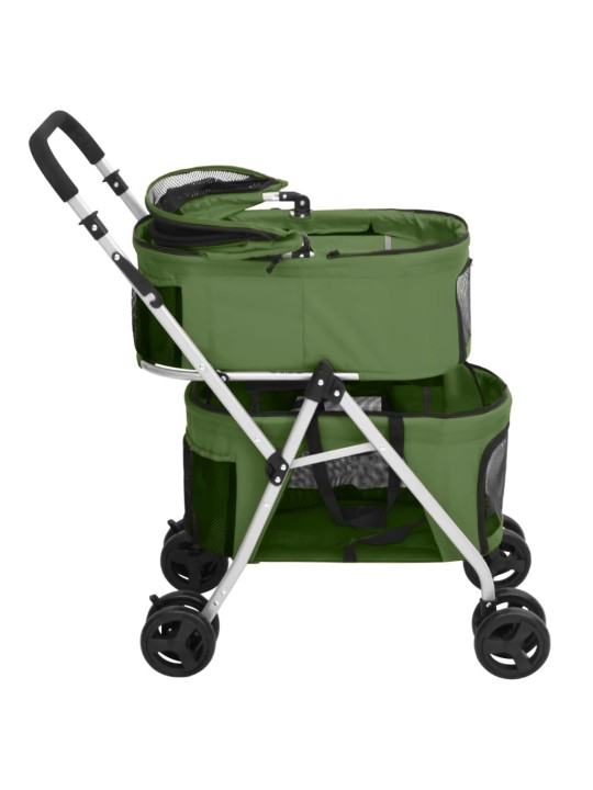 2patrový skládací kočárek pro psa zelený 83 x 48 x 97 cm oxford