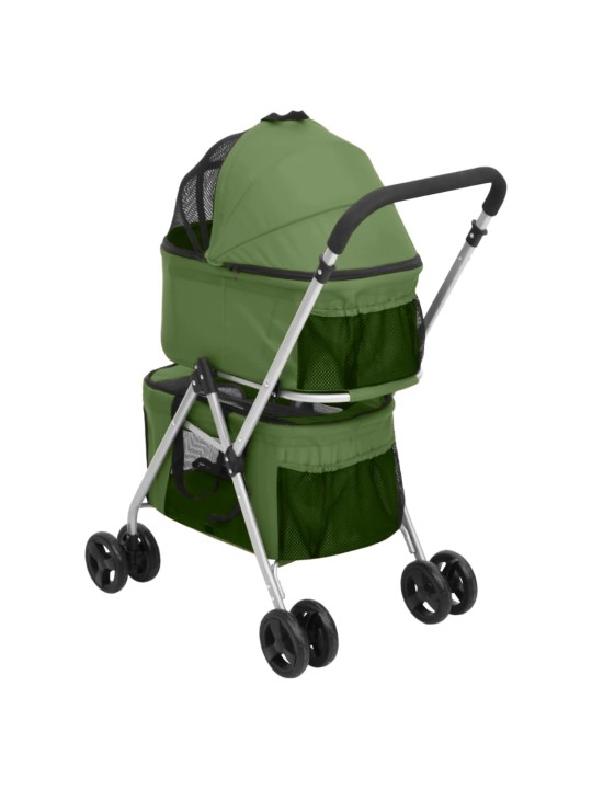 2patrový skládací kočárek pro psa zelený 83 x 48 x 97 cm oxford