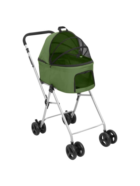 2patrový skládací kočárek pro psa zelený 83 x 48 x 97 cm oxford