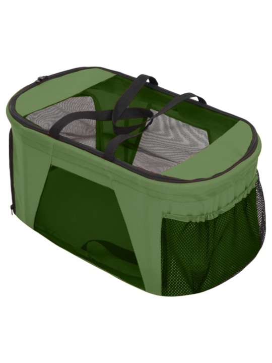2patrový skládací kočárek pro psa zelený 83 x 48 x 97 cm oxford