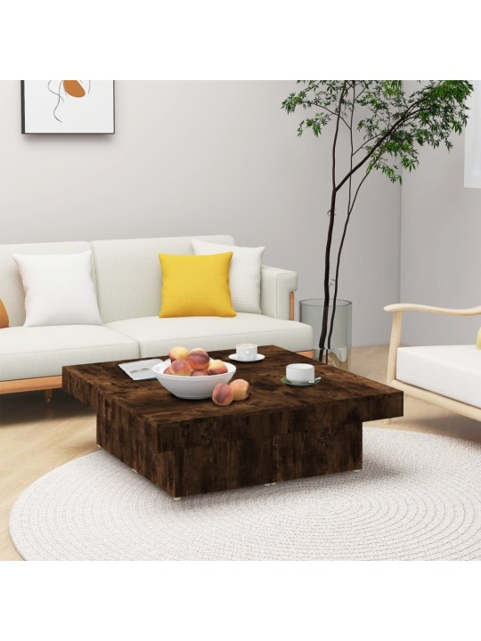 Konferenční stolek kouřový dub 90 x 90 x 28 cm kompozitní dřevo
