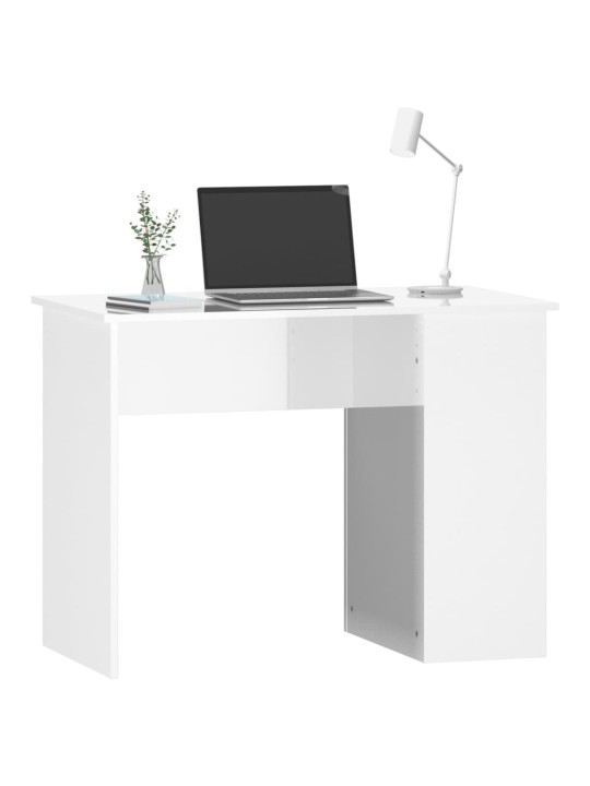 Psací stůl bílý s vysokým leskem 100x55x75 cm kompozitní dřevo
