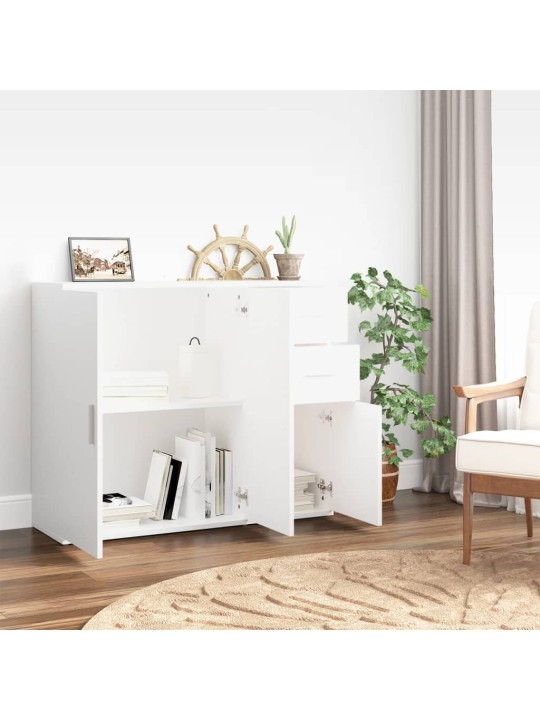 Příborník bílý 91 x 29,5 x 75 cm kompozitní dřevo