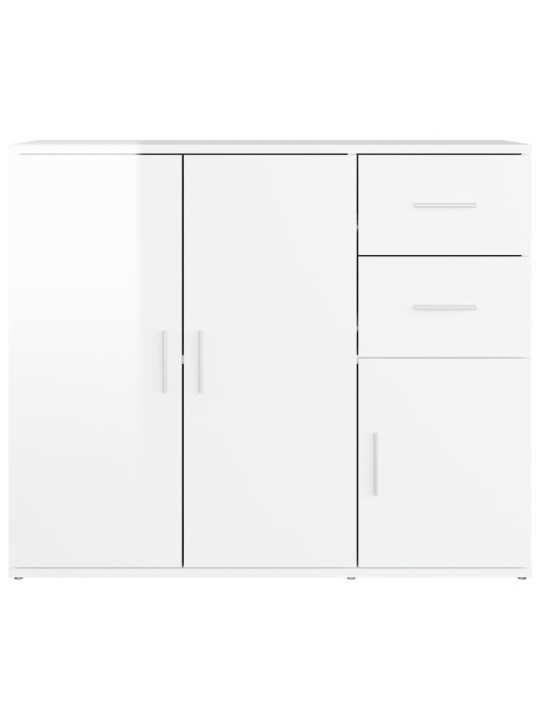 Příborník bílý s vysokým leskem 91x29,5x75 cm kompozitní dřevo