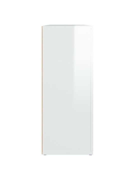 Příborník bílý s vysokým leskem 91x29,5x75 cm kompozitní dřevo