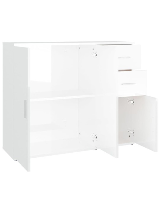 Příborník bílý s vysokým leskem 91x29,5x75 cm kompozitní dřevo