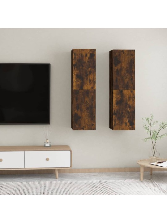 Nástěnné TV skříňky 2 ks kouřový dub 30,5 x 30 x 110 cm