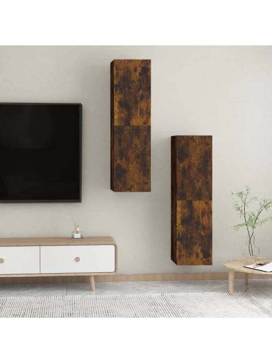 Nástěnné TV skříňky 2 ks kouřový dub 30,5 x 30 x 110 cm