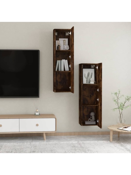 Nástěnné TV skříňky 2 ks kouřový dub 30,5 x 30 x 110 cm