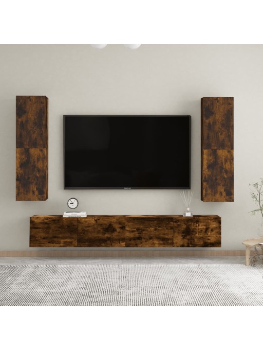 Nástěnné TV skříňky 2 ks kouřový dub 30,5 x 30 x 110 cm