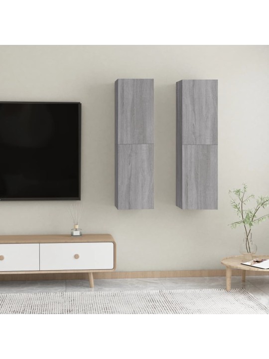 Nástěnné TV skříňky 2 ks šedé sonoma 30,5 x 30 x 110 cm