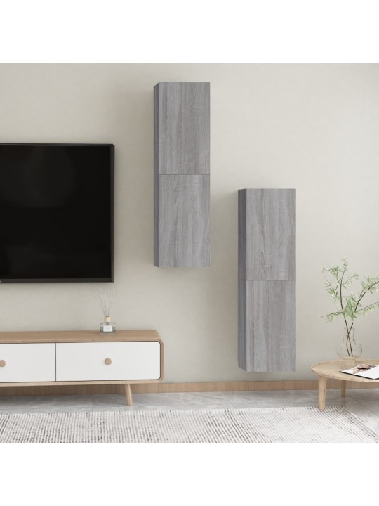 Nástěnné TV skříňky 2 ks šedé sonoma 30,5 x 30 x 110 cm