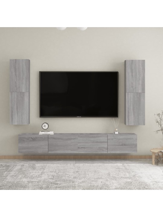 Nástěnné TV skříňky 2 ks šedé sonoma 30,5 x 30 x 110 cm