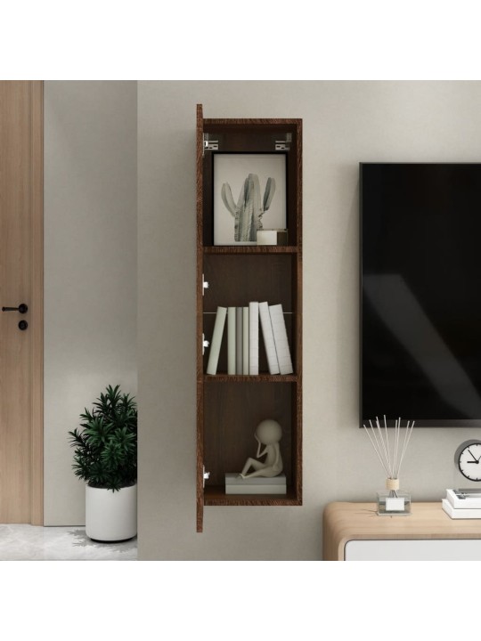Nástěnná TV skříňka hnědý dub 30,5 x 30 x 110 cm