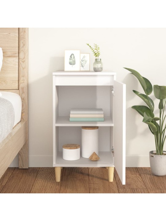 Noční stolek bílý s vysokým leskem 40x35x70 cm kompozitní dřevo