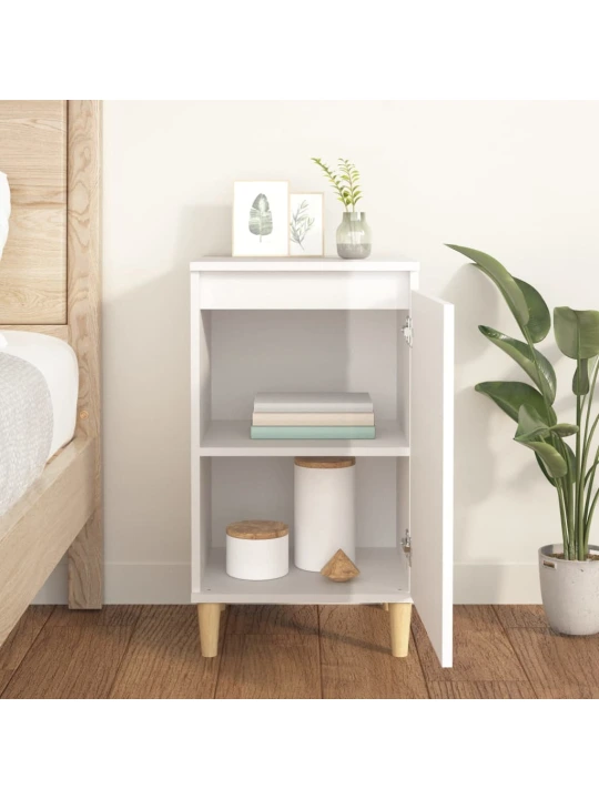 Noční stolek bílý s vysokým leskem 40x35x70 cm kompozitní dřevo