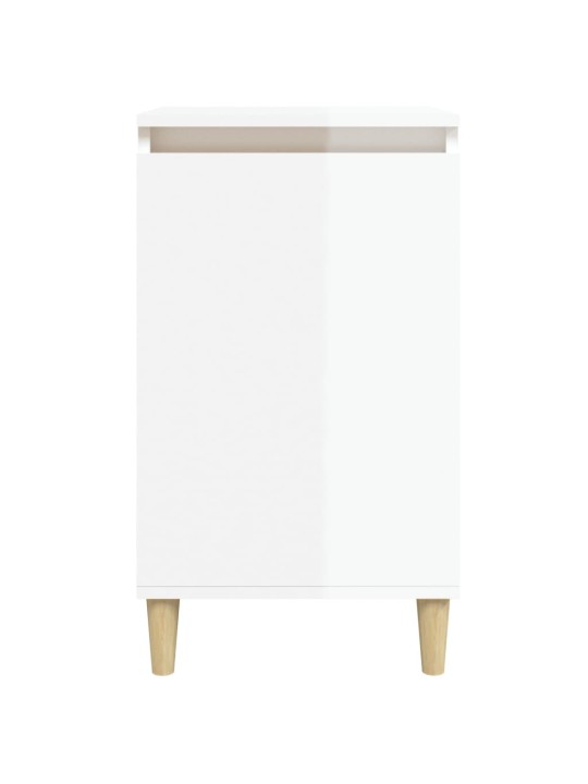 Noční stolek bílý s vysokým leskem 40x35x70 cm kompozitní dřevo