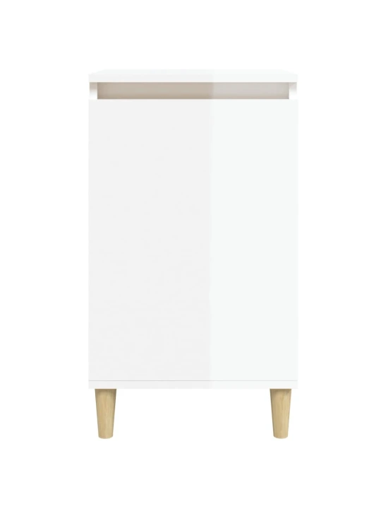 Noční stolek bílý s vysokým leskem 40x35x70 cm kompozitní dřevo