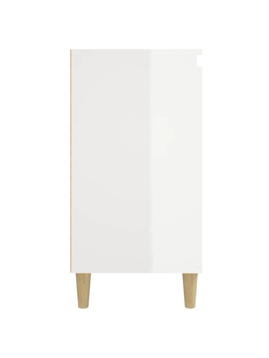 Noční stolek bílý s vysokým leskem 40x35x70 cm kompozitní dřevo