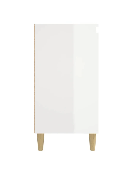 Noční stolek bílý s vysokým leskem 40x35x70 cm kompozitní dřevo