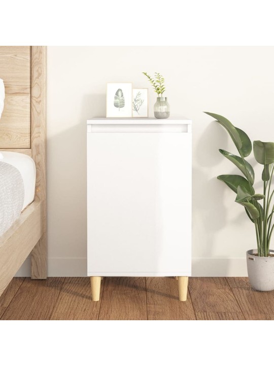 Noční stolek bílý s vysokým leskem 40x35x70 cm kompozitní dřevo