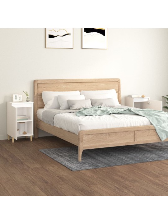 Noční stolky 2 ks bílé vysoký lesk 40x35x70 cm kompozitní dřevo