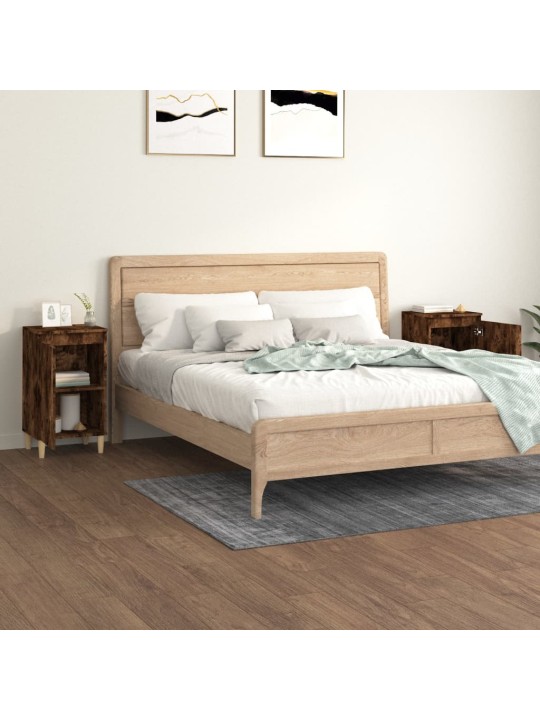 Noční stolky 2 ks kouřový dub 40 x 35 x 70 cm kompozitní dřevo