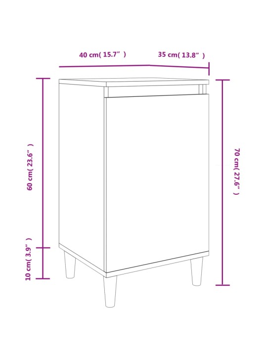 Noční stolky 2 ks kouřový dub 40 x 35 x 70 cm kompozitní dřevo