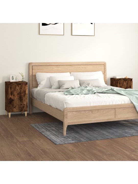 Noční stolky 2 ks kouřový dub 40 x 35 x 70 cm kompozitní dřevo