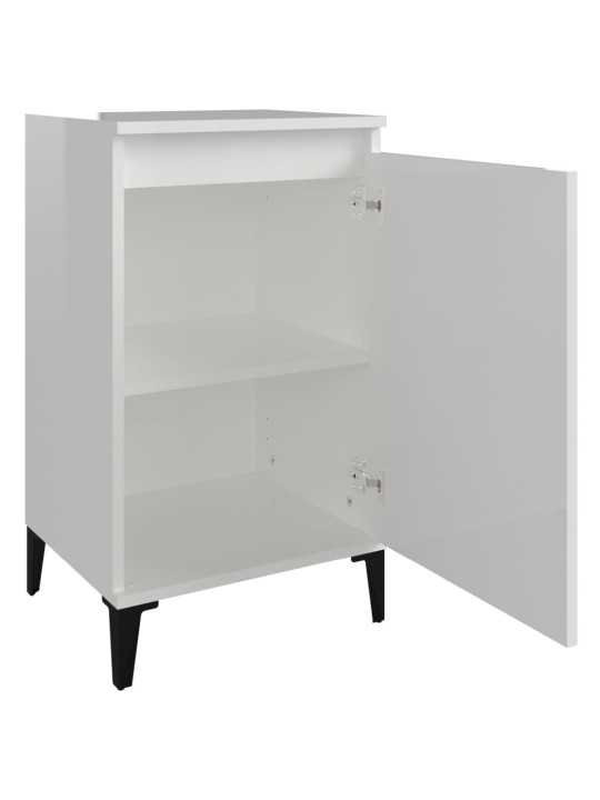Noční stolek bílý s vysokým leskem 40x35x70 cm kompozitní dřevo